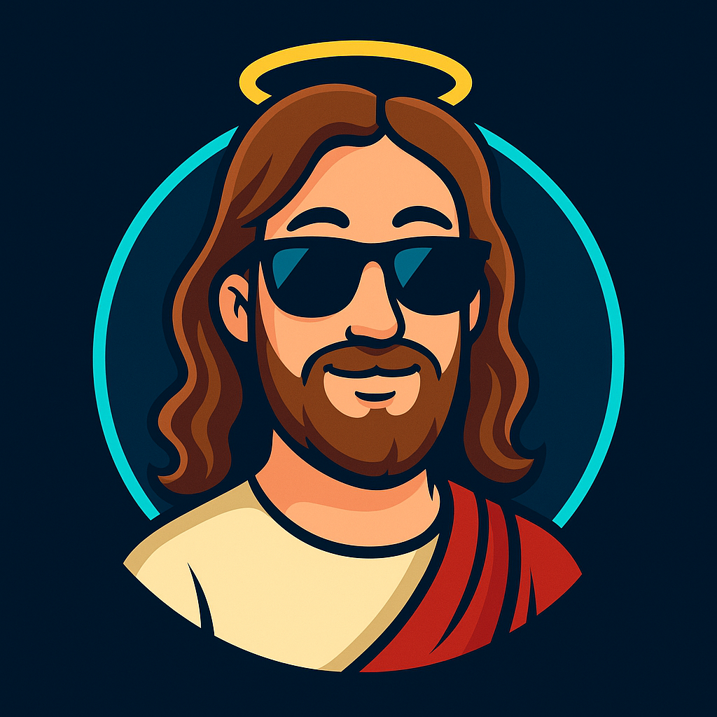 Logotipo de YISUSCRAIS.TOP, caricatura simpática con lentes oscuros